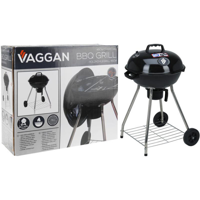 VAGGAN ΨΗΣΤΑΡΙΑ BBQ ΜΕ ΤΡΟΧΟΥΣ ΚΑΙ ΚΑΠΑΚΙ 47CM - MAYPO