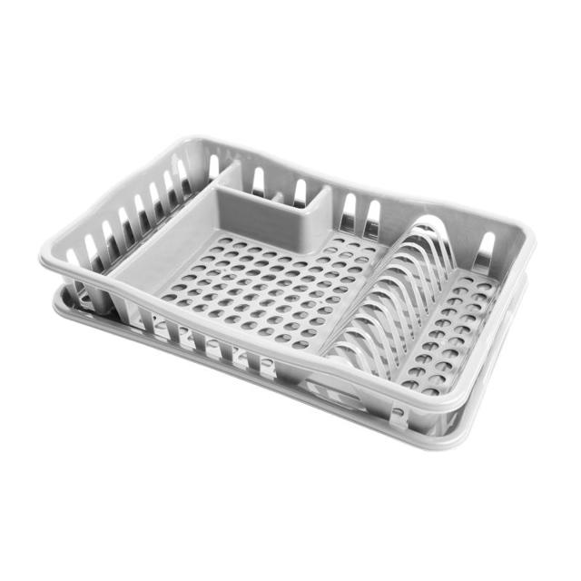 DISH DRAINER WITH TRAY - WHITE