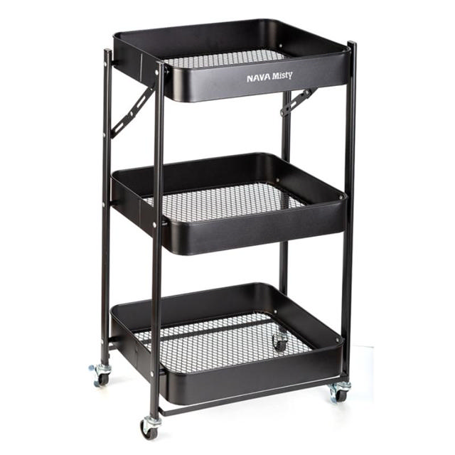 NAVA MISTY FOLDABLE METAL STORAGE CART - 3TIER 77CM