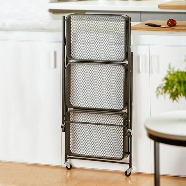 NAVA MISTY FOLDABLE METAL STORAGE CART - 3TIER 77CM