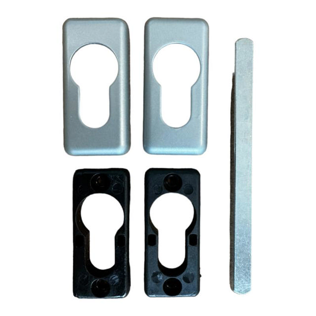 SQUARE HANDLES SET FOR ALUMINIUM DOOR -SILVER