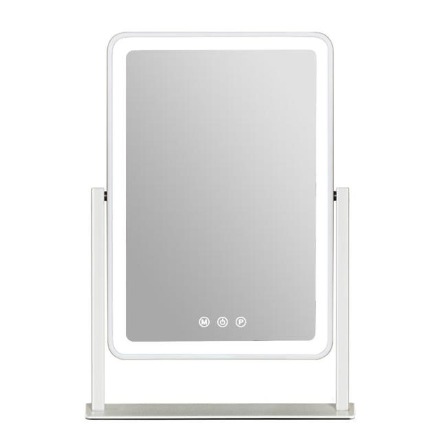 LED RECTANGULAR TABLE MIRROR 47X33CM - WHITE