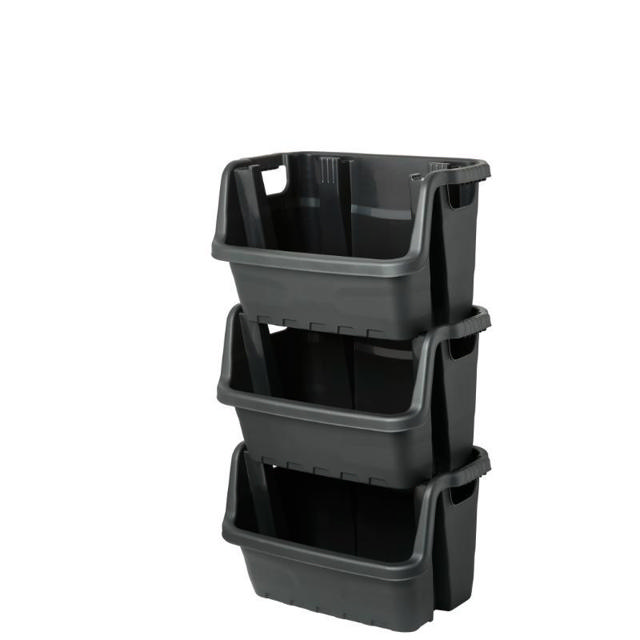 STRATA STACKABLE TOOL CRATE 3 PIECES - BLACK