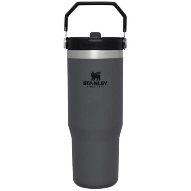STANLEY QUENCHER ICEFLOW TUMBLER ΜΕ ΕΝΣΩΜΑΤΩΜΕΝΟ ΚΑΛΑΜΑΚΙ 0.89L - CHARCOAL
