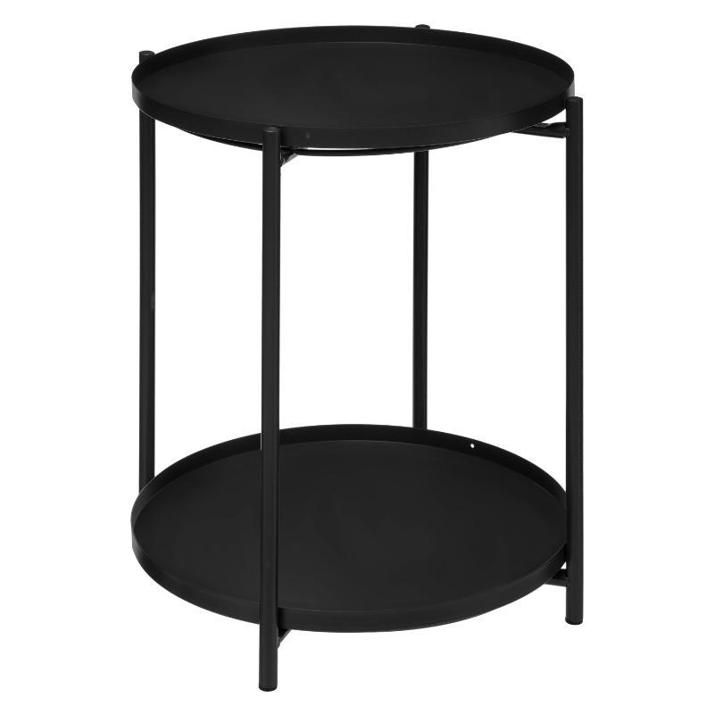 MEEKO METAL SIDE TABLE - BLACK