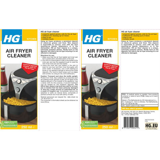 HG AIR FRYER CLEANER 250ML