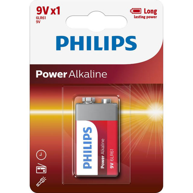 PHILIPS 6LR61P1B/GRS ΑΛΚΑΛΙΚΕΣ ΜΠΑΤΑΡΙΕΣ ΥΨΗΛΗΣ ΑΠΟΔΟΣΗΣ 1 ΤΜΧ 9V