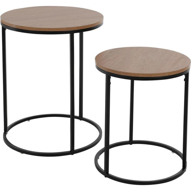 METAL SIDE TABLE 2PCS - NATURAL