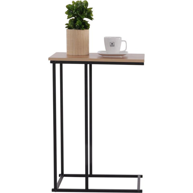 H & S COLLECTION METAL SIDE TABLE WITH MDF TOP