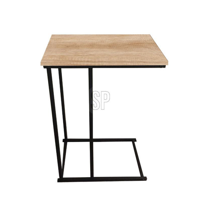 H & S COLLECTION METAL SIDE TABLE WITH MDF TOP