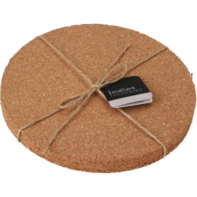 EXCELLENT HOUSEWARE ROUND CORK COASTER 3PCS