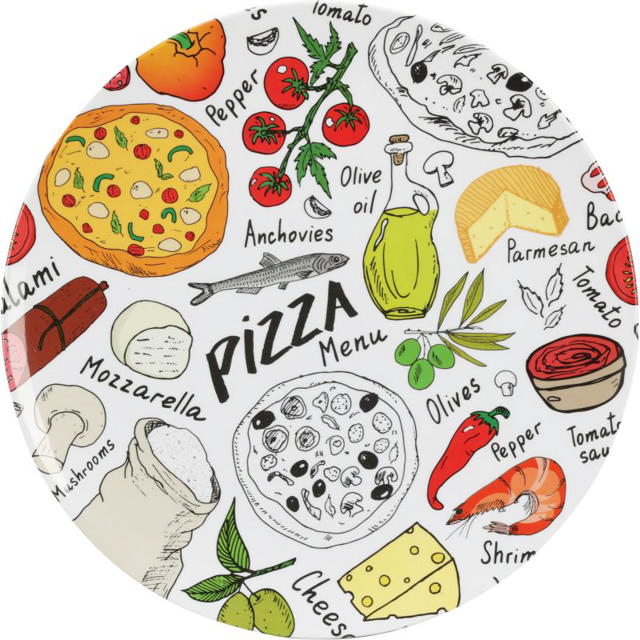 EXCELLENT HOUSEWARE MELAMINE PIZZA PLATE MELAMINE 33CM - ASSORTED DESIGNS