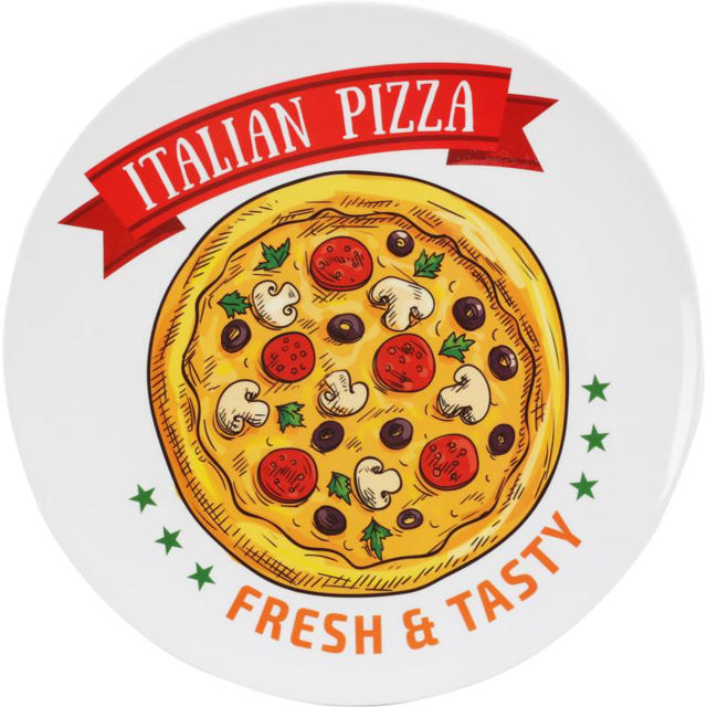 EXCELLENT HOUSEWARE MELAMINE PIZZA PLATE MELAMINE 33CM - ASSORTED DESIGNS