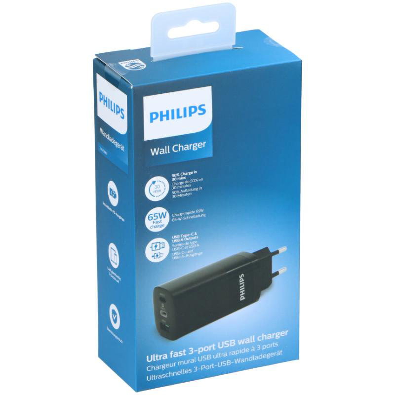 PHILIPS WALL CHARGER 230V DLP2681/03 - BLACK