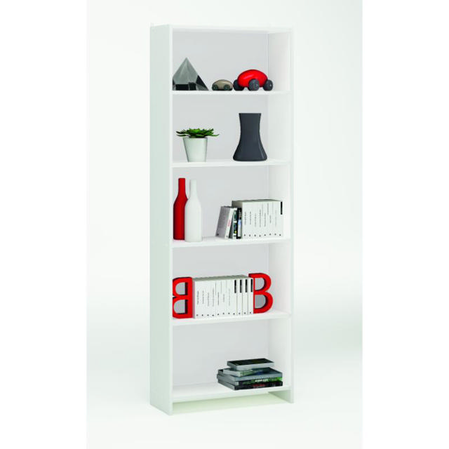 FOLIO 5 TIER BOOKCASE - WHITE