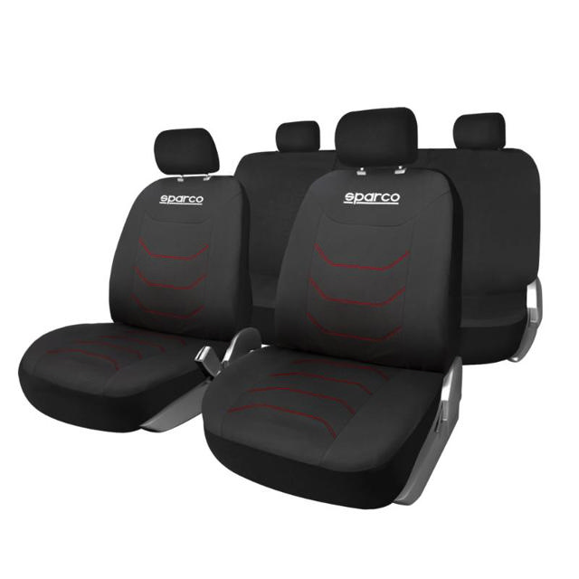 SPARCO SEAT COVER SET - BLACK AND RED