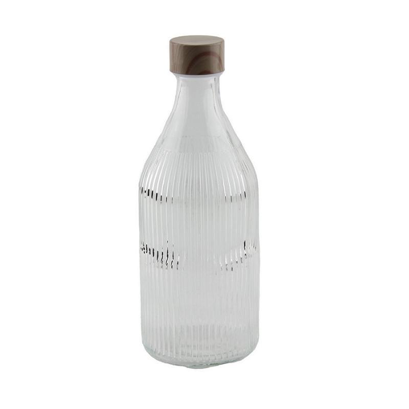 GLASS OPTIC WATER BOTTLE WITH METAL CAP  1.07L