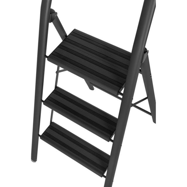 WENKO FOLDABLE 3-STEP COMPACT STEPLADDER - BLACK