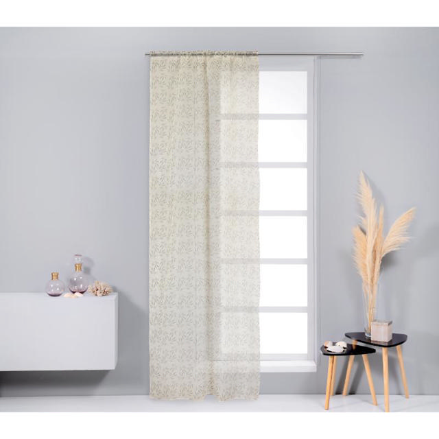 EASY HOME TIMPA CURTAIN WITH LEAVES WITH TAPE 140X270CM