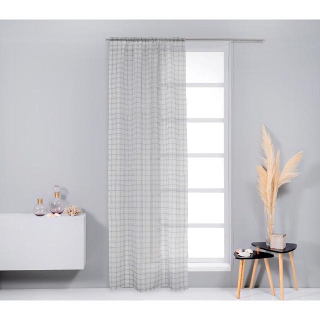 EASY HOME TIMPA CURTAIN WITH SQUARES WITH TAPE 140X270CM