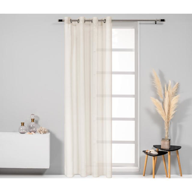 EASY HOME TABLA ΚΟΥΡΤΙΝΑ ΜΕ ΚΡΙΚΟΥΣ 140X260CM - ΕΚΡΟΥ