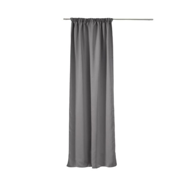 EASY HOME BELLS ΚΟΥΡΤΙΝΑ ΜΕ ΤΡΕΣΑ 140X270CM - ΣΚΟΥΡΟ ΓΚΡΙ