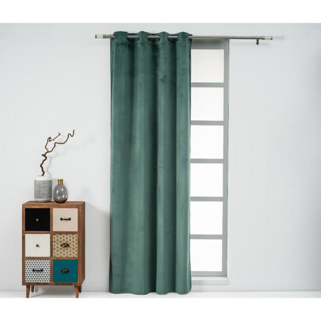 EASY HOME CORNET CURTAIN WITH RINGS 140X260CM - GREEN