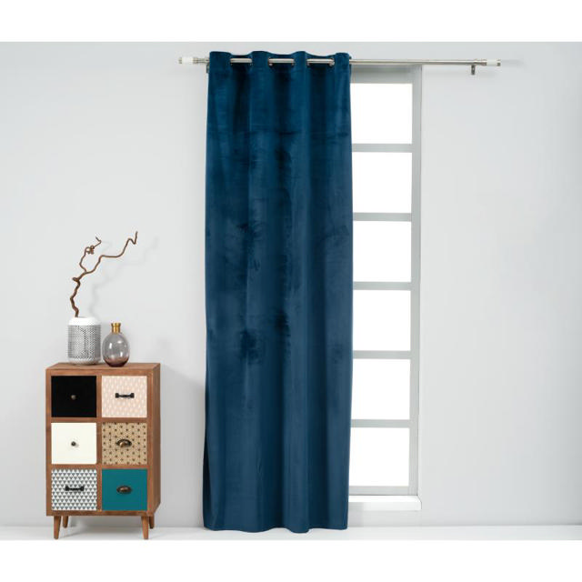 EASY HOME CORNET CURTAIN WITH RINGS 140X260CM - BLUE