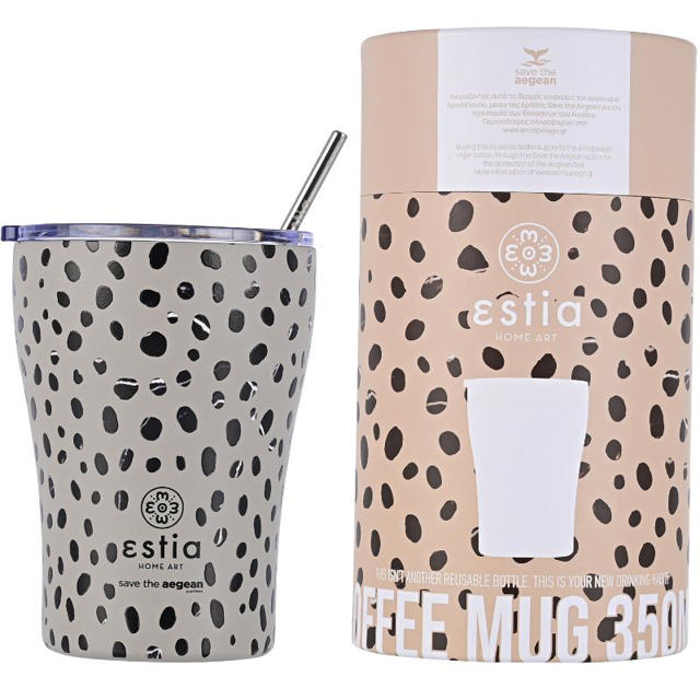 ESTIA SAVE THE AEGEAN TRAVEL ΜUG 350ML - LEOPARD TAUPE