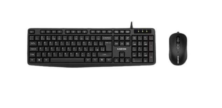 CANYON KEYBOARD AND WIRED MOUSE SET - BLACK