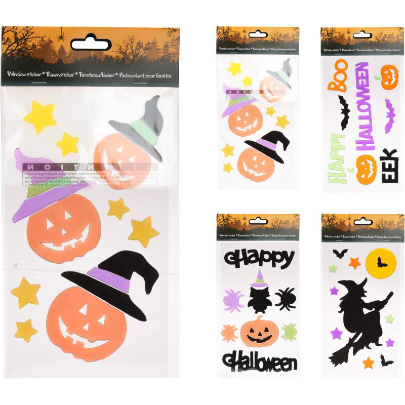 HALLOWEEN WINDOW GEL STICKERS - ASSORTED DESIGNS