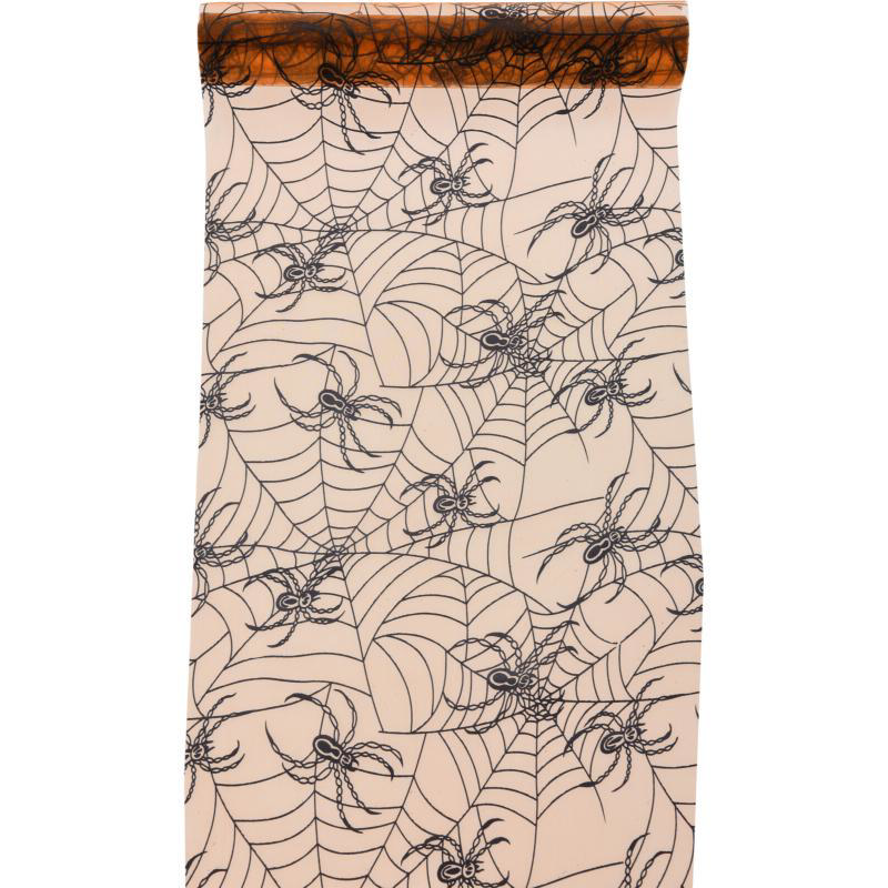 DECORATIVE ORGANZA FABRIC WITH SPIDERS