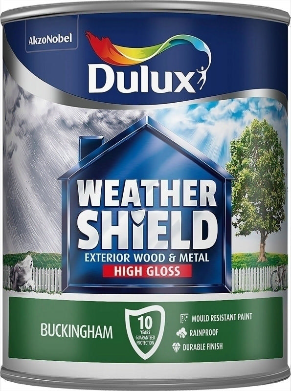 DULUX WEATHERSHIELD BUCKINHAM GREEN GLOSS METAL & WOOD PAINT 750ML