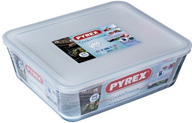 PYREX 244P COOK & FREEZ RECTANGULAR ROASTER WITH LID 4L