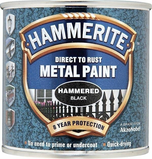 HAMMERITE HAMMERED EFFECT ΜΑΥΡΗ ΜΕΤΑΛΛΙΚΗ ΒΑΦΗ 250ML