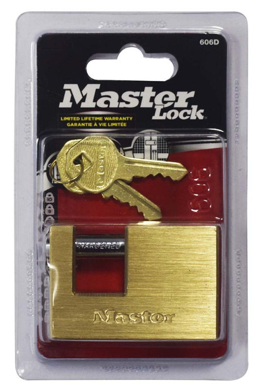 MASTERLOCK BRASS PADLOCK RECTANGULAR 63MM 