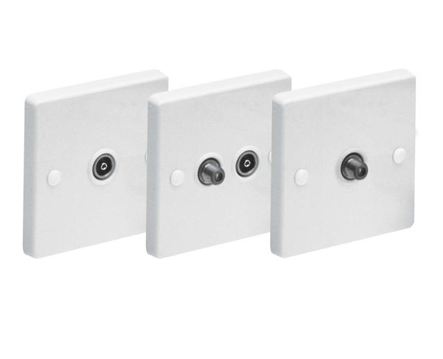 MAXVIEW H84041 SATELLITE & TV TWIN FLASH OUTLET PLATE