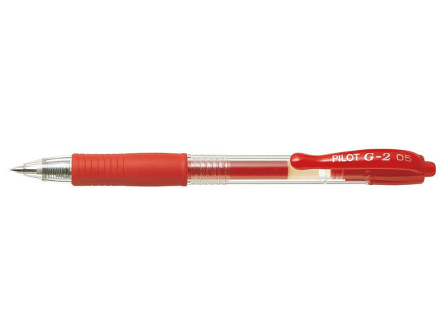 PILOT G2 GEL INK ROLLEBALL RED FINE TIP