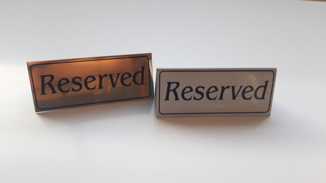 RESERVED TABLE A-FRAME