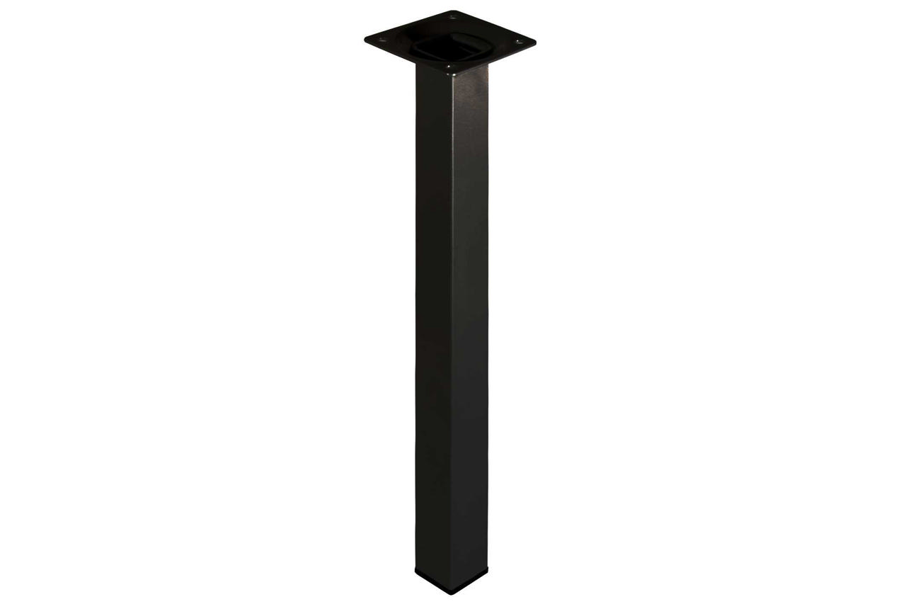 STEEL LEG SQUARE,25X25,M10,10C BLACK