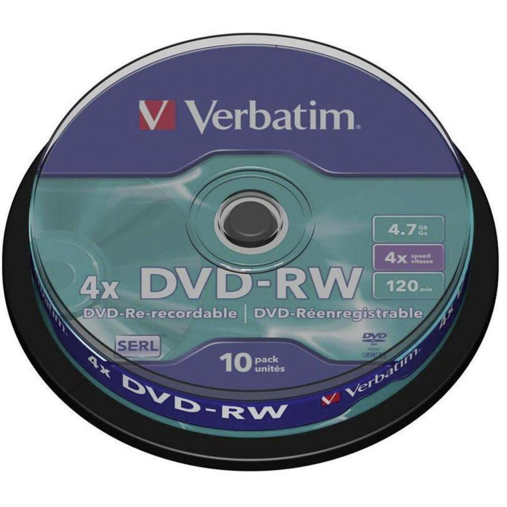 VERBATIM DVD-RW 1-4X 4.7 GB 10PCS