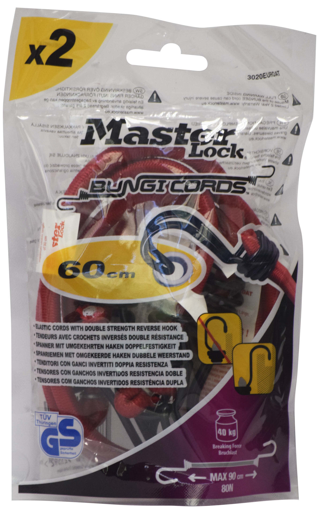 MASTERLOCK BUNGI CORD 60CM X 2PCS