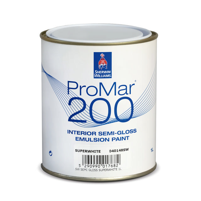 SHERWIN-WILLIAMS® PROMAR® 200 SEMI-GLOSS EMULSION EXTRA WHITE 1L