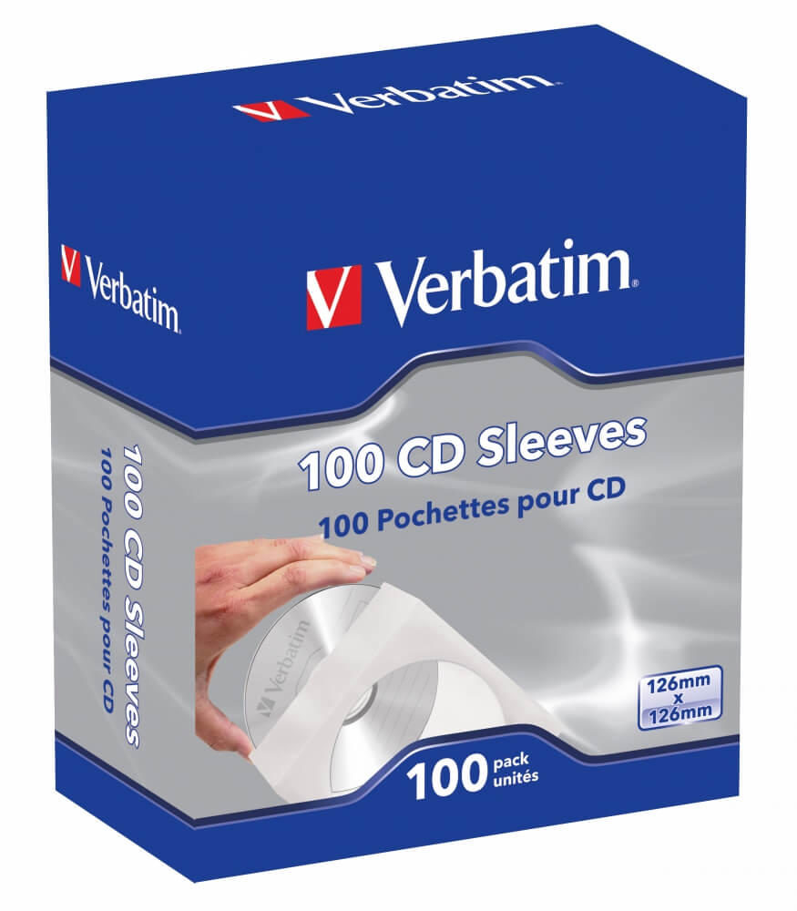 VERBATIM CD/DVD PAPER SLEEVES 100PCS