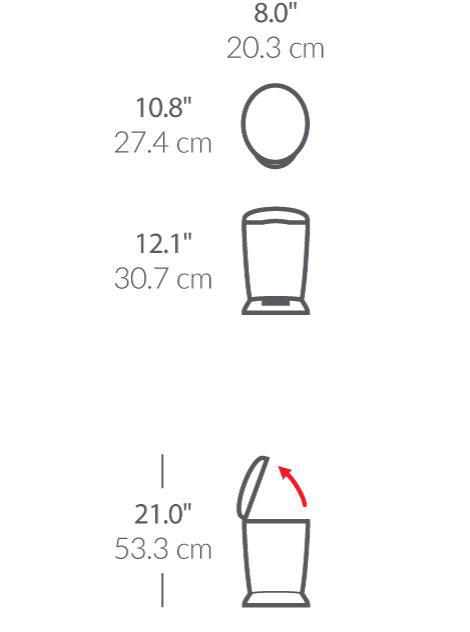 SIMPLEHUMAN 6Λ ΠΛΑΣΤΙΚΟΣ KAΛΑΘΟΣ ΜΑΥΡΟΣ ΜΕ ΠΑΤΙΔΙ