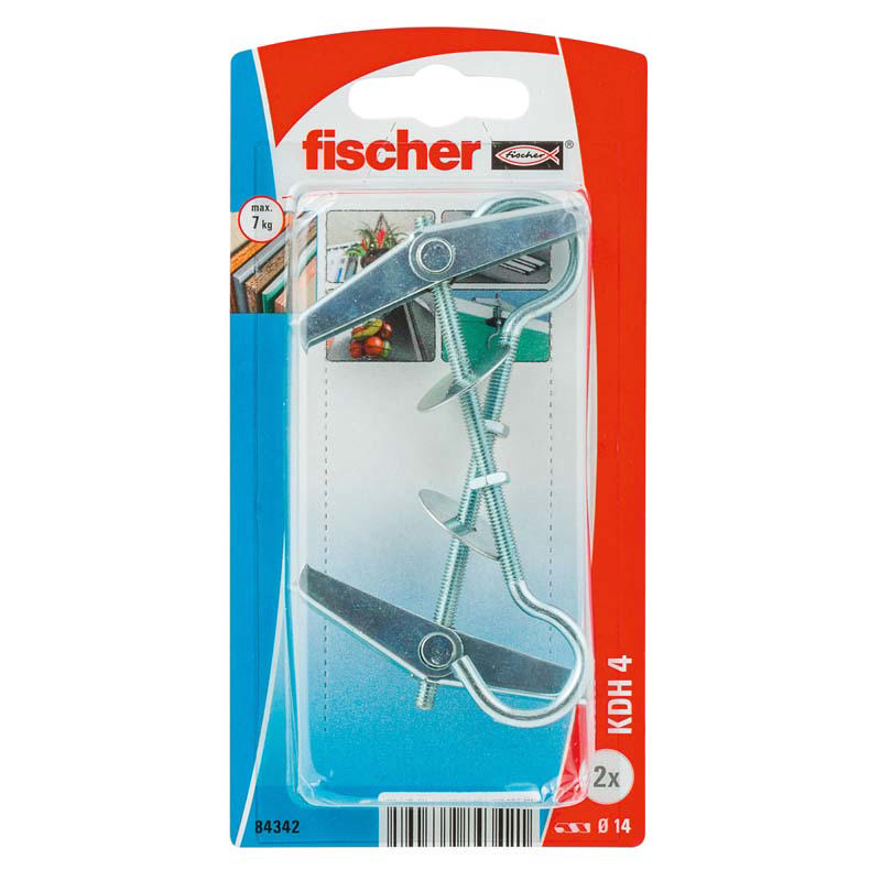 FISCHER SPRING TOGGLE (L)80MM (DIA)14MM, PACK OF 2