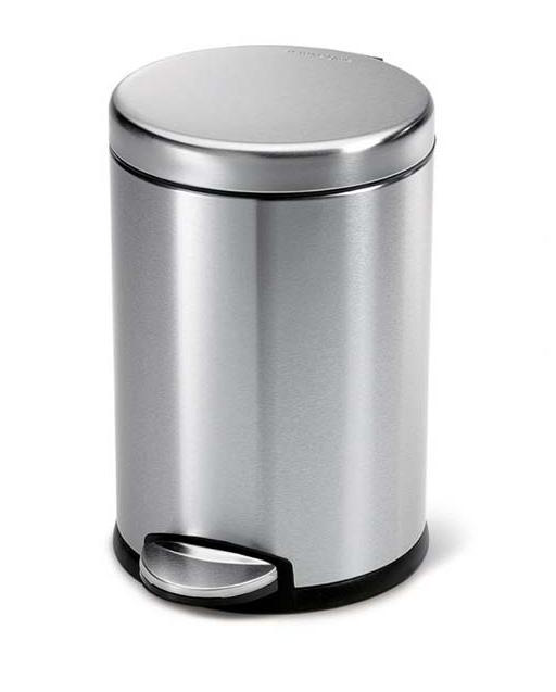 SIMPLEHUMAN DELUXE ROUND BIN 3L - BRUSHED STAINLESS STEEL