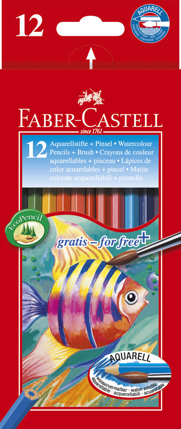 FABER CASTELL 114413 ΧΡΩΜΑΤΙΣΤΑ ΜΟΛΥΒΙΑ ΑΚΟΥΑΡΕΛΑΣ 12PCS