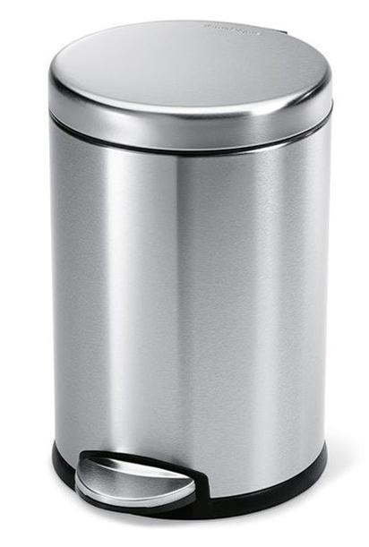 SIMPLEHUMAN ROUND PEDAL BIN 4.5L - BRUSHED STAINLESS STEEL