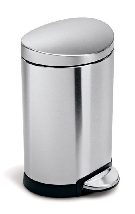 SIMPLEHUMAN ΜΕΤΑΛΛΙΚΟΣ ΗΜΙ-ΚΥΚΛΙΚΟΣ KAΔΟΣ 6L - STAINLESS STEEL